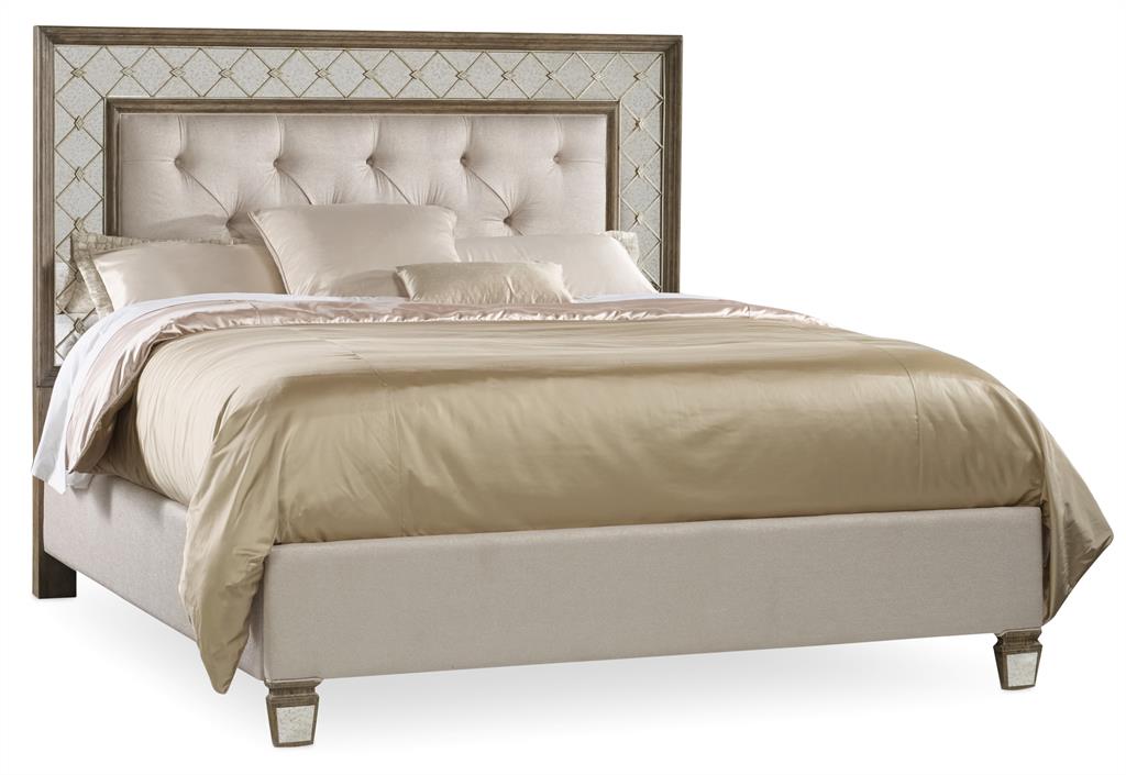 Sanctuary Mirrored Upholstered bed 6/6 King