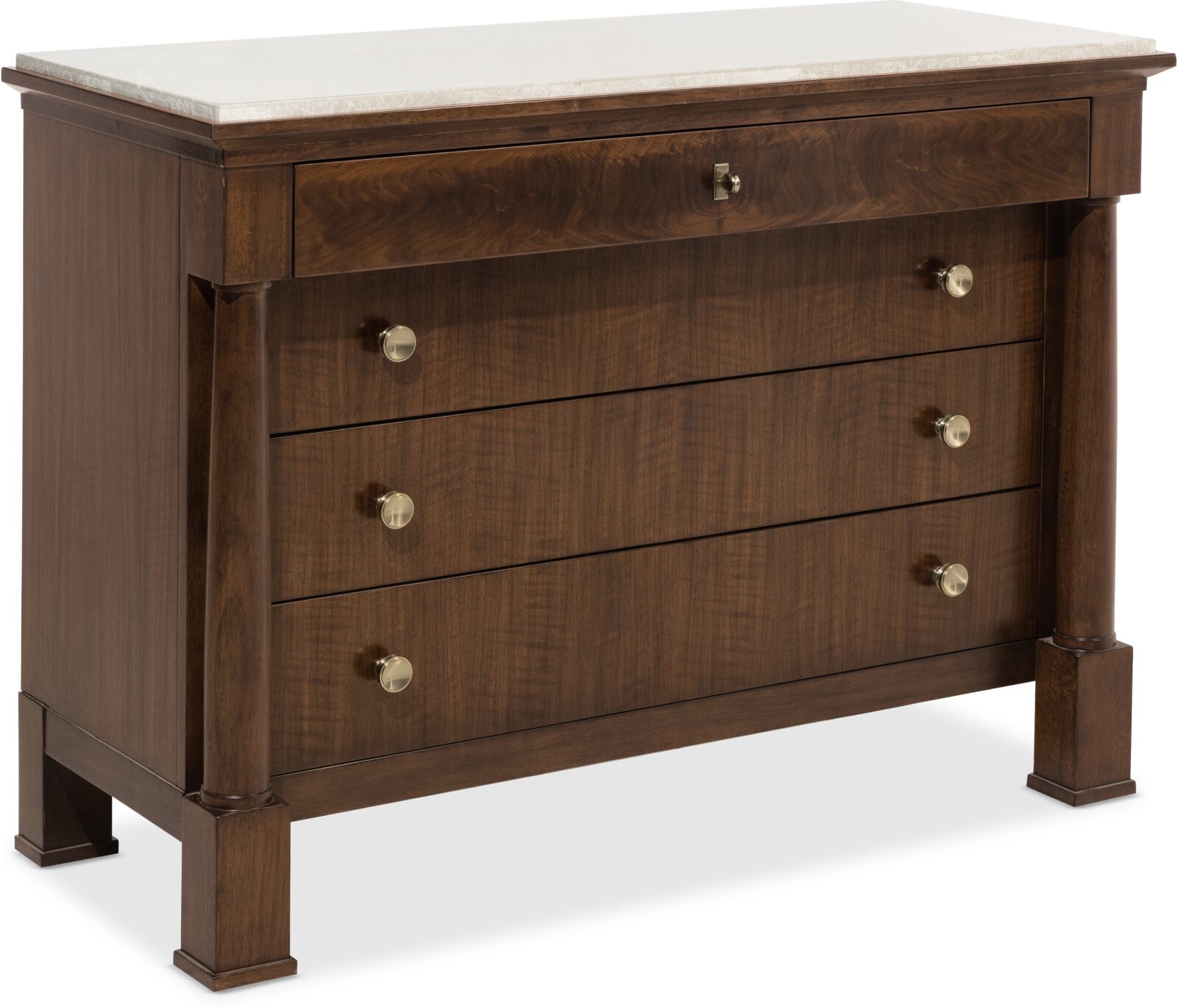 Archives Four drawer chest with marble top