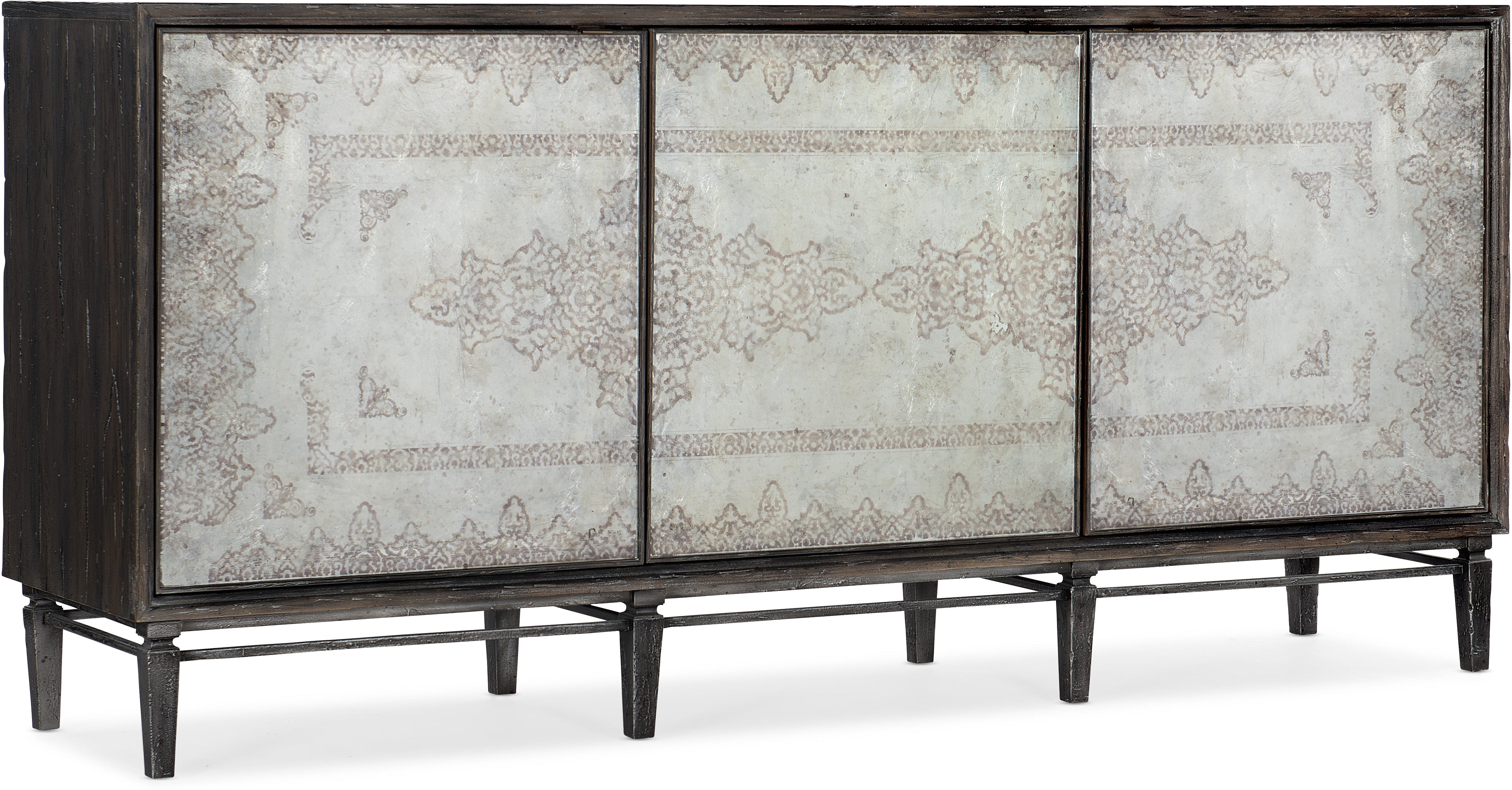 Hooker Furniture Living Room Melange Six Drawer Mirrored