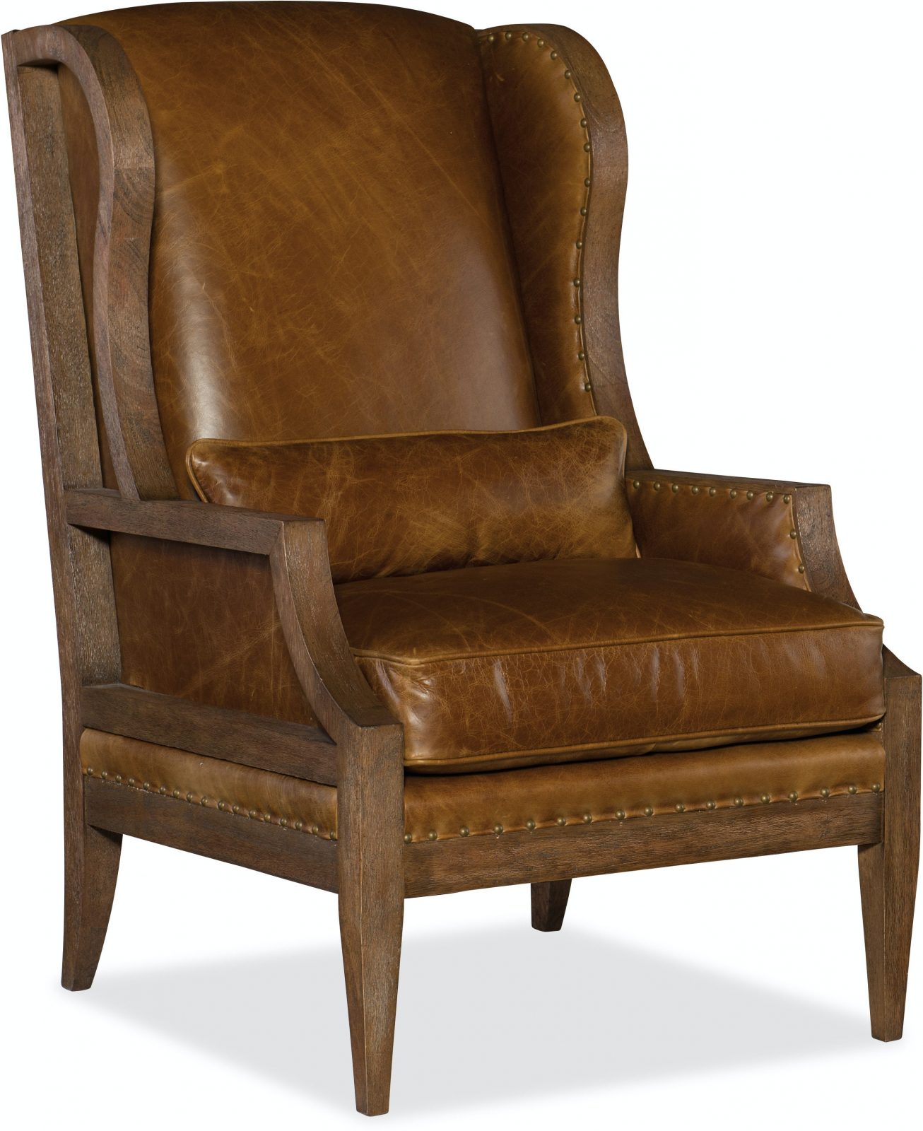Laurel exposed wood wing chair